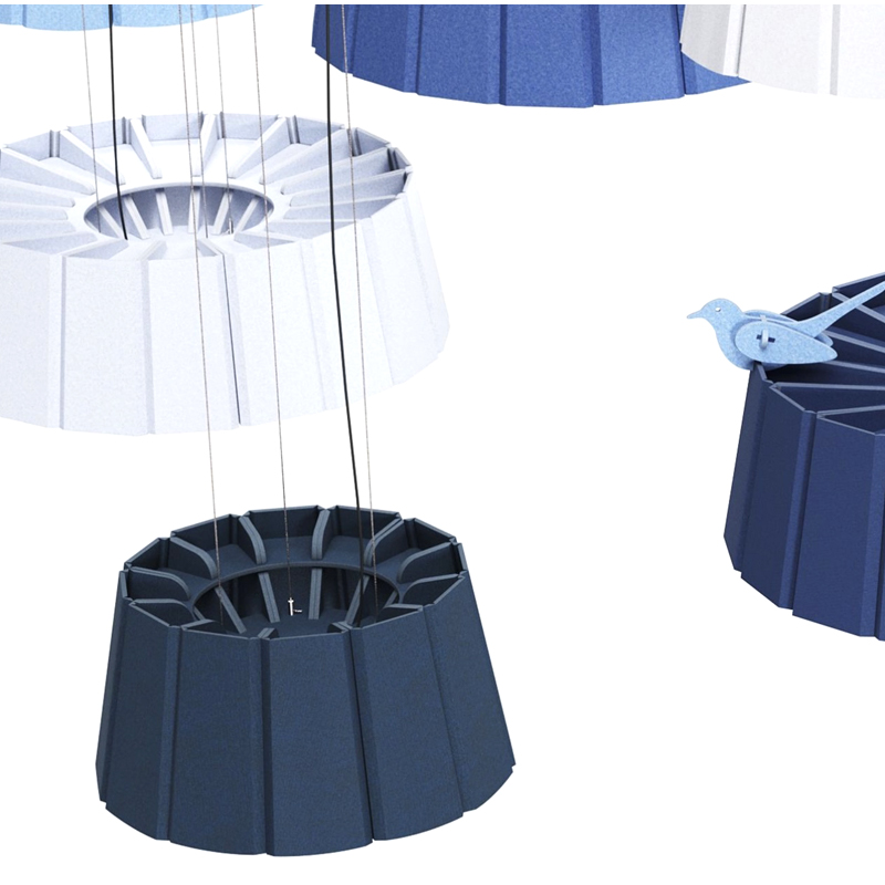 Акустическая панель современного дизайна, звукопоглощающая и экологически чистая форма полосы из полиэфирного волокна для использования в тренажерном зале